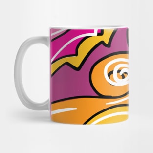 Colourful swirls in orange and pinks Mug